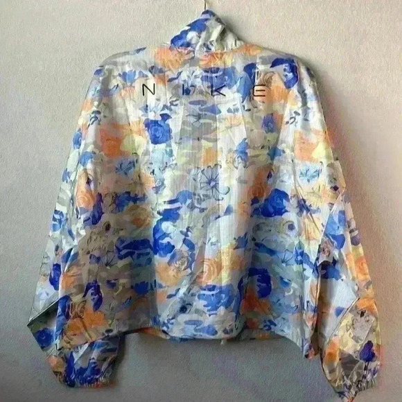NIKE- Nike Sportswear Womens Woven Floral Track Jacket Windbreaker Sz M - Picture 11 of 12